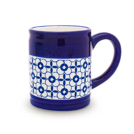 MUG CERAMIQUE BLEU-BLANC ARABESQUE