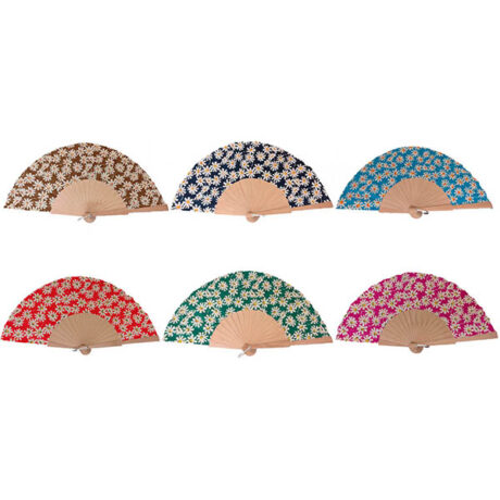 ASS.EVENTAILS EN BOIS MOTIF MARGUERITE