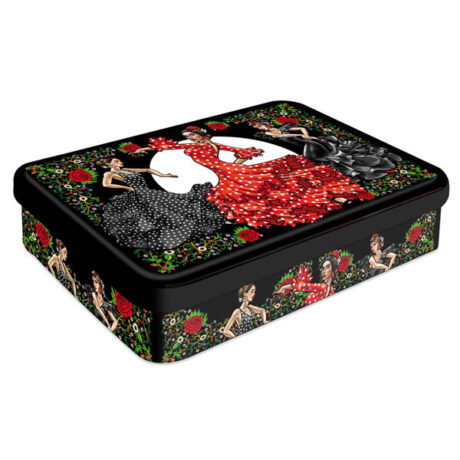 BOITE METAL FLAMENCAS FLEURS L