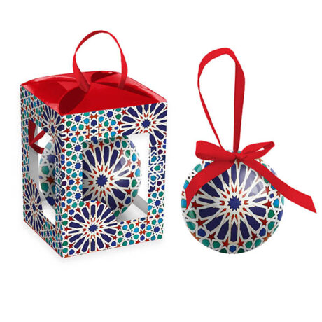 BOULE NOEL ARABESQUE NOEUD ROUGE