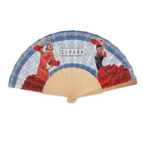 EVENTAIL TISSUS FLAMENCAS MOSAIQUE
