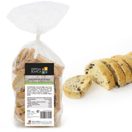 MINI CHAPATA CON OLIVAS ESPIGA BLANCA 120 GR
