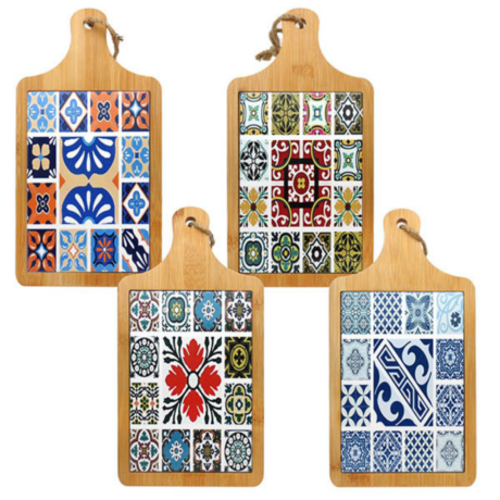 PLANCHES À DÉCOUPER CÉRAMIQUE/BAMBOU CARREAUX ARABESQUES VARIÉES 29,5CM