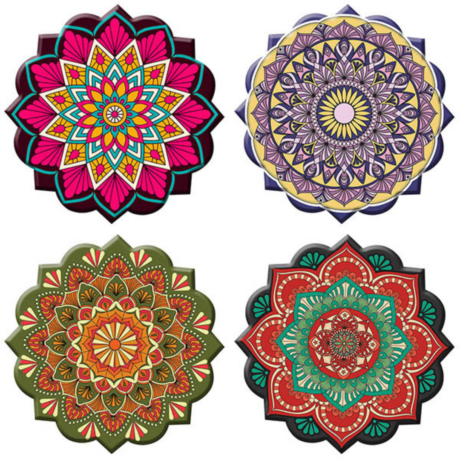 ASSORTIMENT DESSOUS PLAT MANDALA CERAMIQUE
