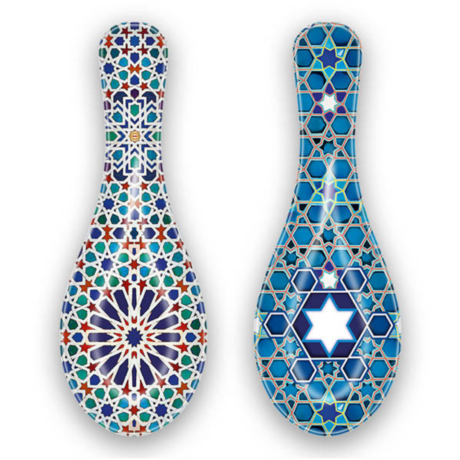 REPOSE CUILLIERE VERRE AZULEJOS
