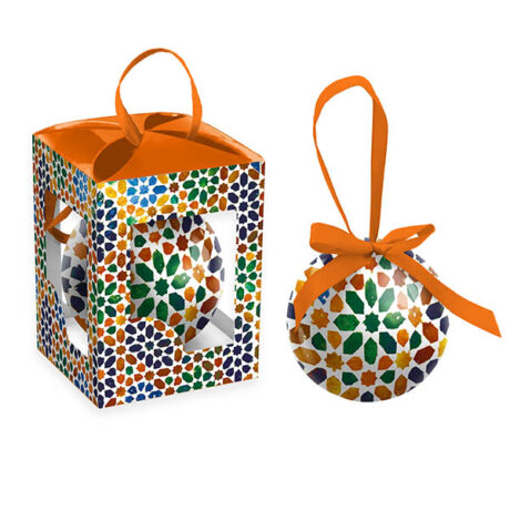 BOULE NOEL ARABESQUE NOEUD ORANGE